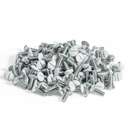 3/8" Long 6-32 Thread, Oval Head Milled Slot Replacement Wall Plate Screws, 90 Pack, White